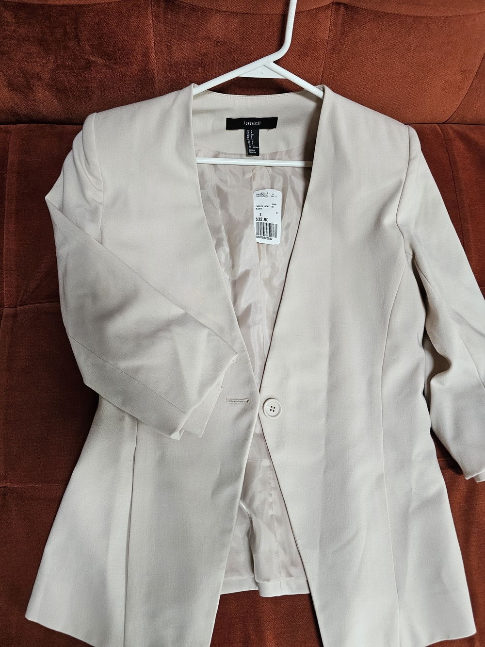 Forever 21 Light Cream Single-Button Blazer